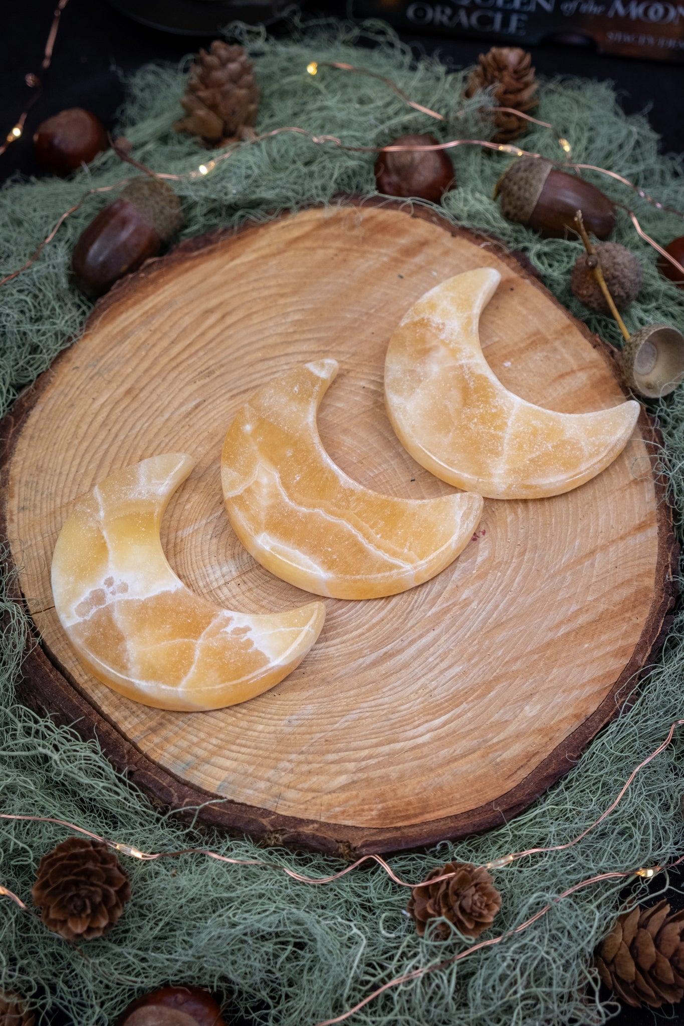Orange Calcite Crescent Moon, Crystal Moon Carving for Creativity and Confidence, Ethically Sourced from Mexico