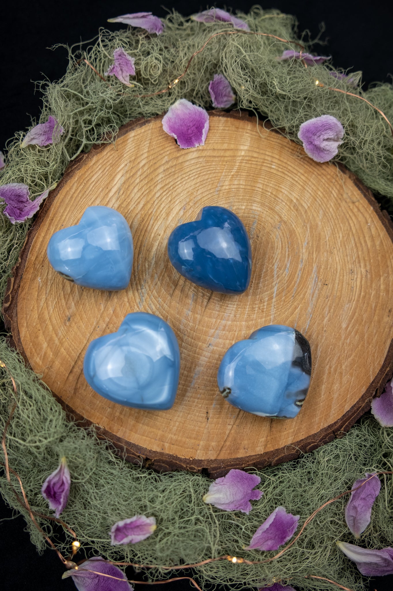 Owyhee Blue Opal Heart, Rare Crystal