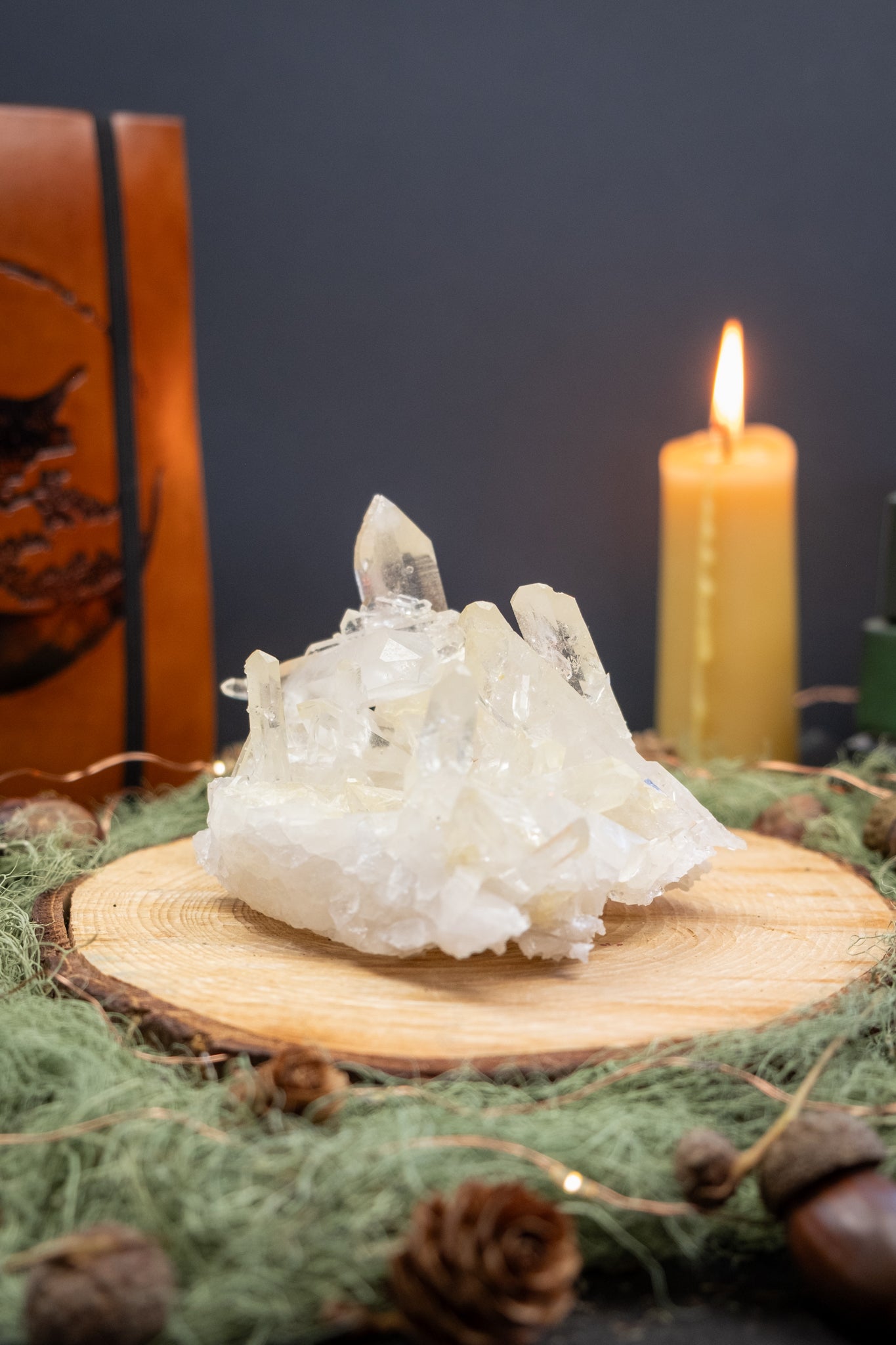 Golden Arkansas Quartz Cluster Crystal, Raw Quartz Stone, Healing Energy Gemstone, High Vibration Crystal for Clarity and Light