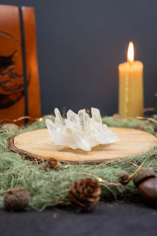 Golden Arkansas Quartz Cluster Crystal, Raw Quartz Stone, Healing Energy Gemstone, High Vibration Crystal for Clarity and Light