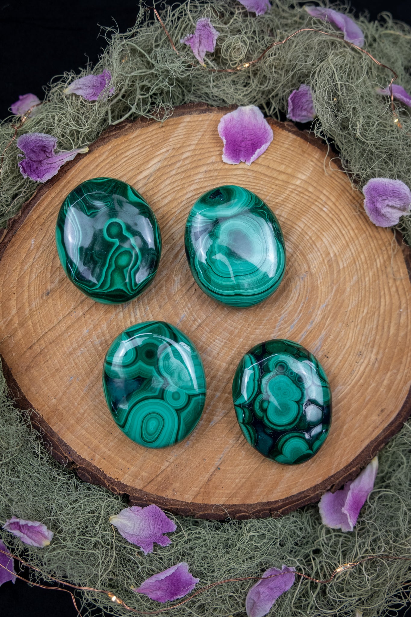 Malachite Palm Stone