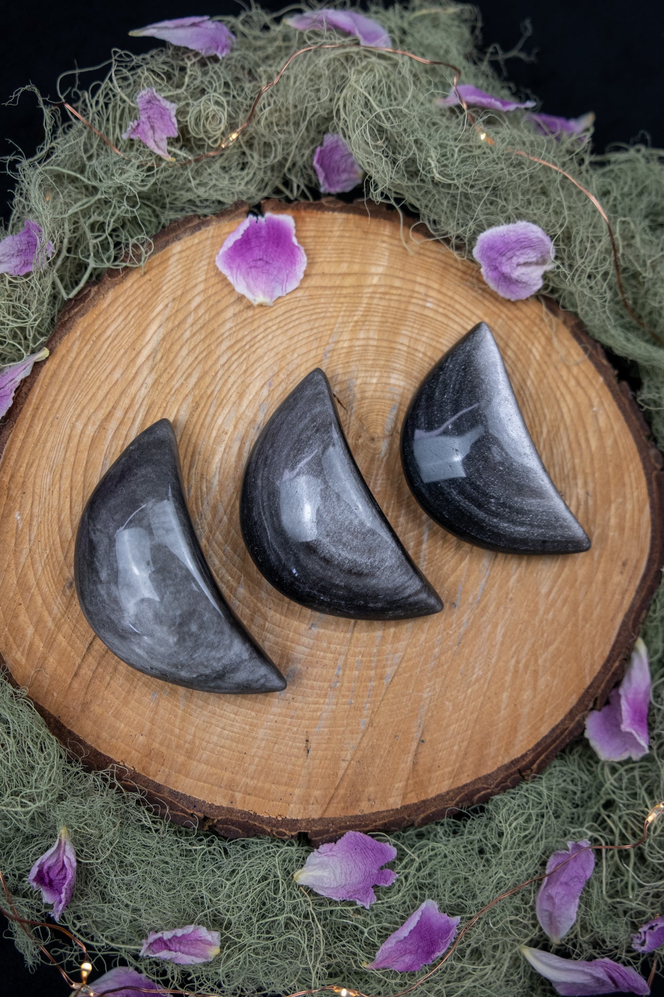 Silver Sheen Obsidian Moon