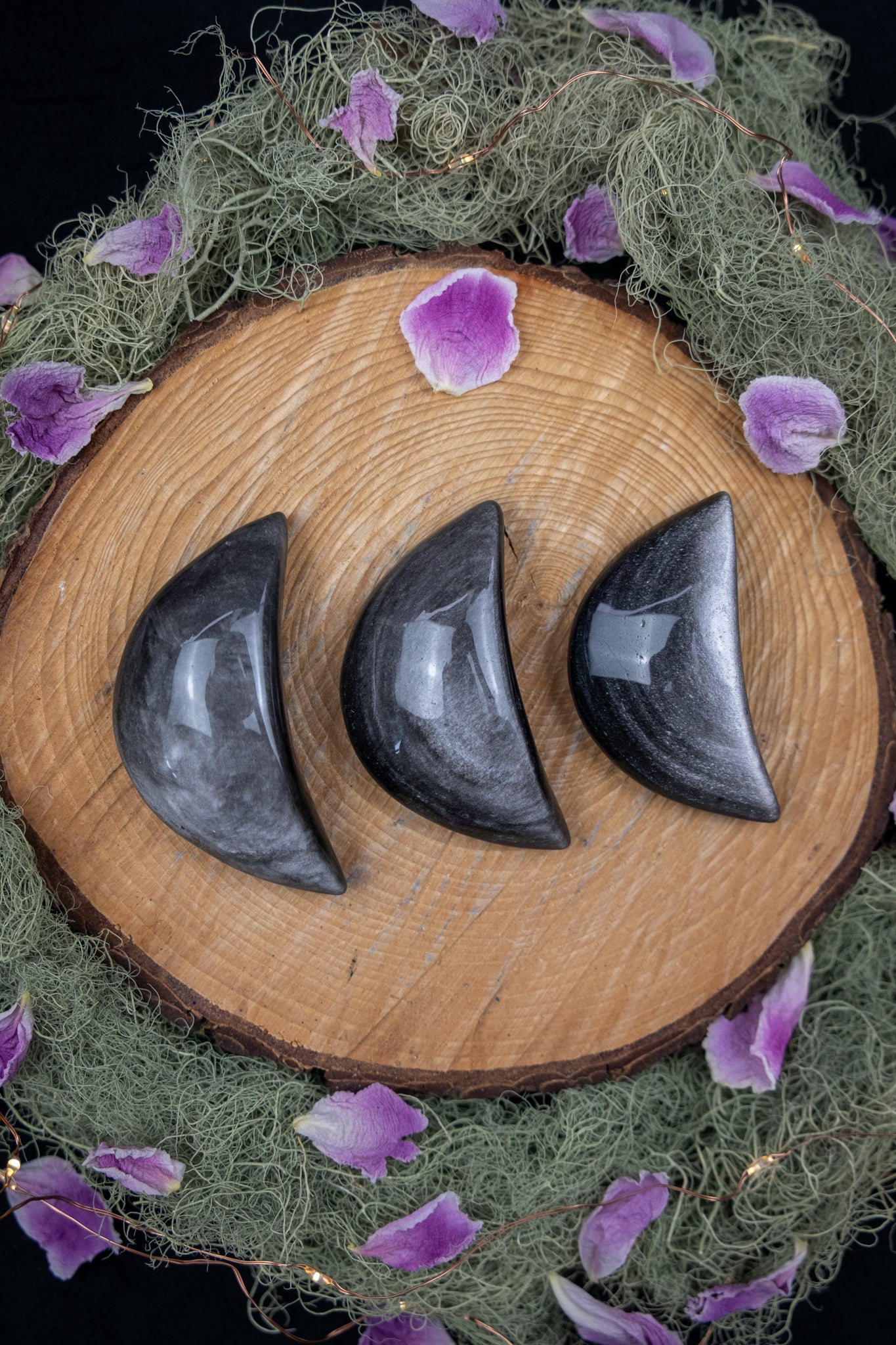 Silver Sheen Obsidian Moon