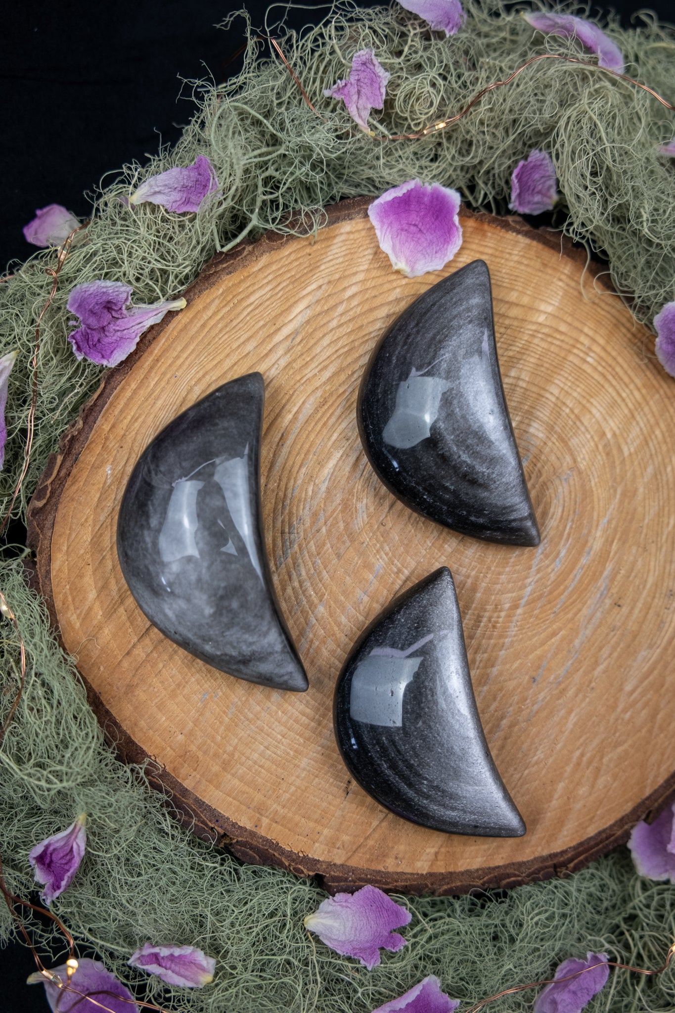 Silver Sheen Obsidian Moon
