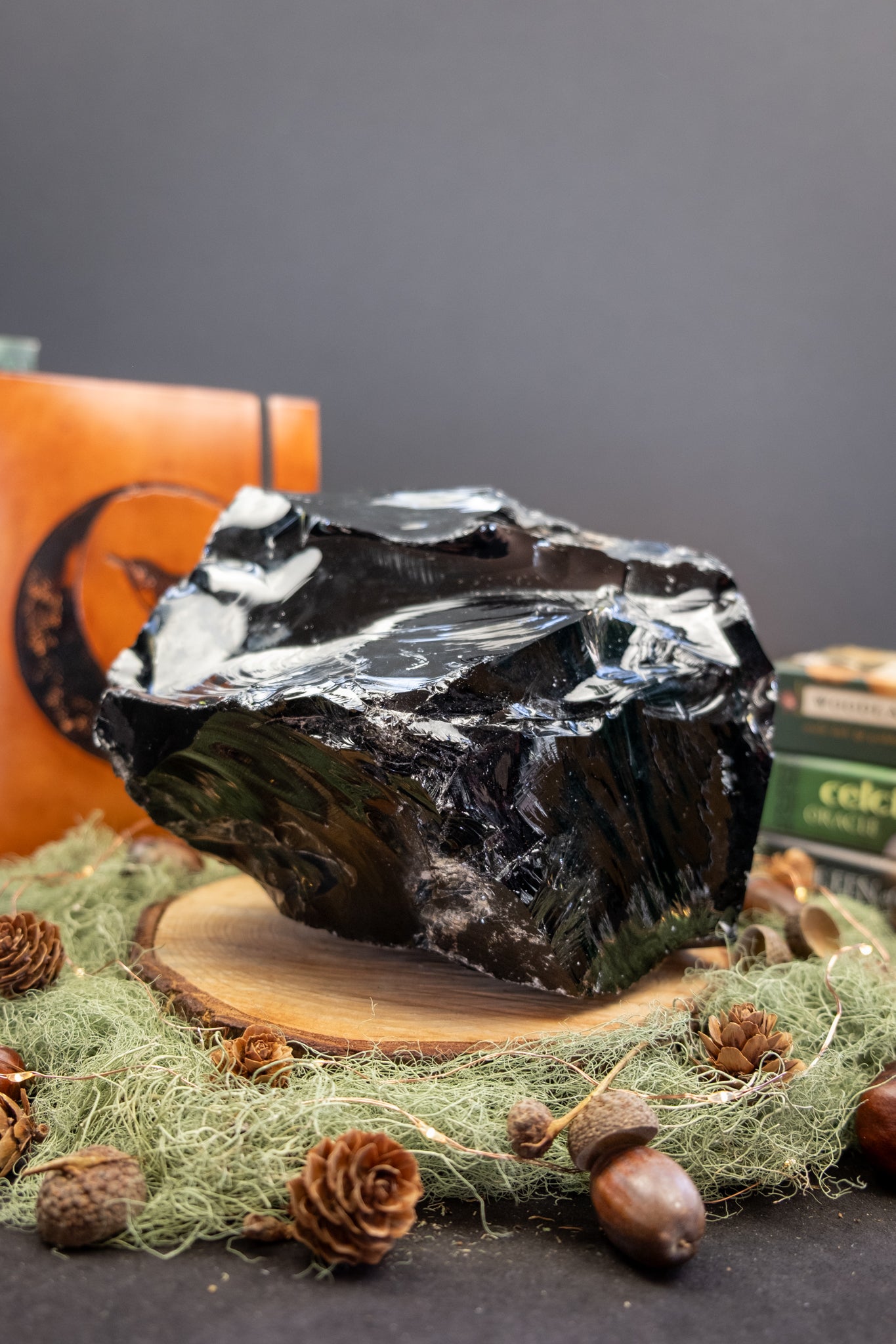 Raw Black Obsidian Stone, Large Natural Volcanic Glass Crystal, Protection Gem for Grounding & Transformation