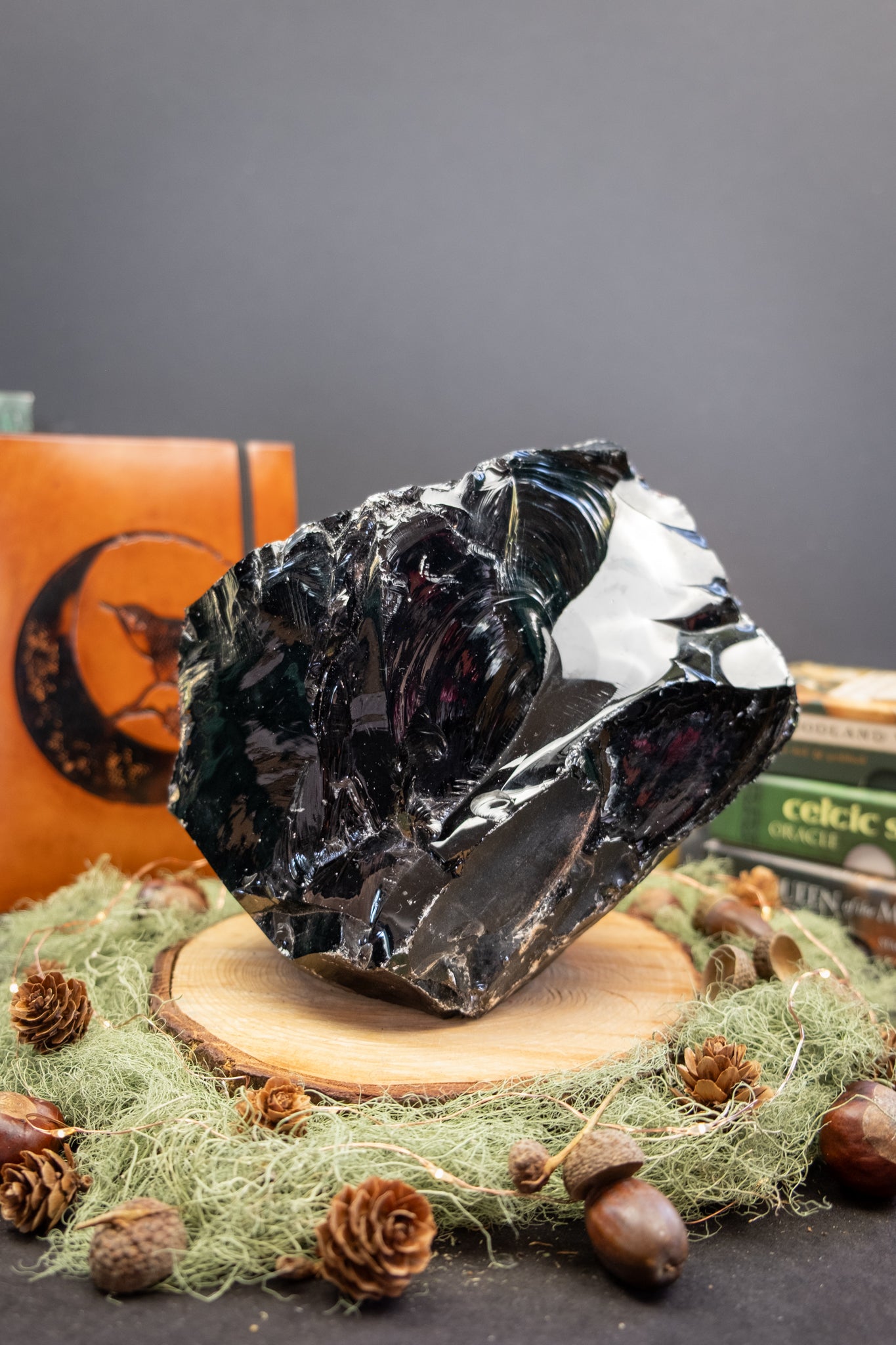 Raw Black Obsidian Stone, Large Natural Volcanic Glass Crystal, Protection Gem for Grounding & Transformation