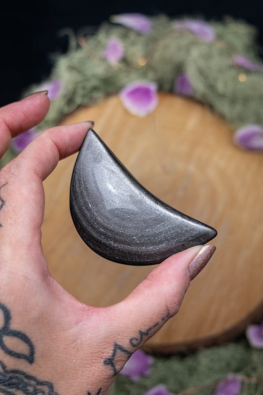 Silver Sheen Obsidian Moon