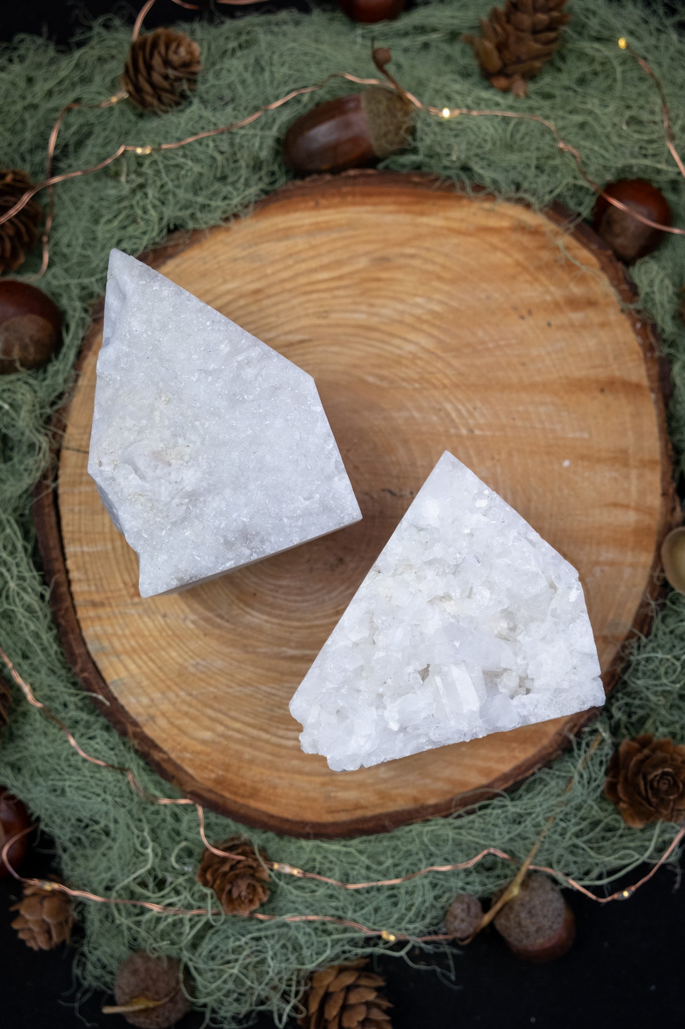 High Grade Quartz Crystal Freeform with Natural Drusy Face, Part Polished Healing Stone, Clear Quartz Gem for Energy Clearing and Light