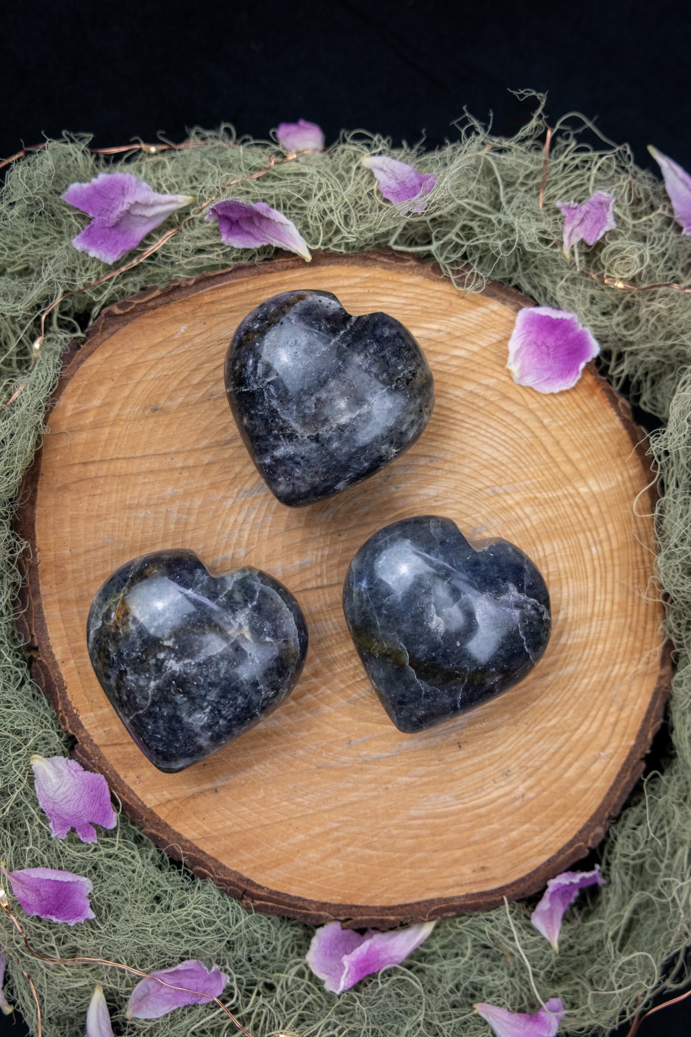Iolite & Sunstone Heart