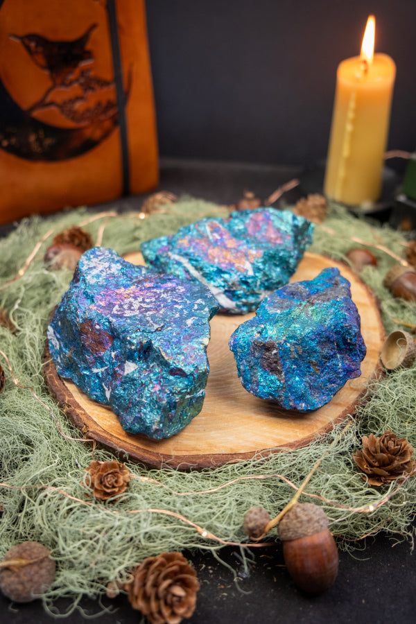 Peacock Ore Crystal Stone Chalcopyrite Gem for Energy Clearing, Aura Healing, Joy, Intuition, Creativity and Transformation