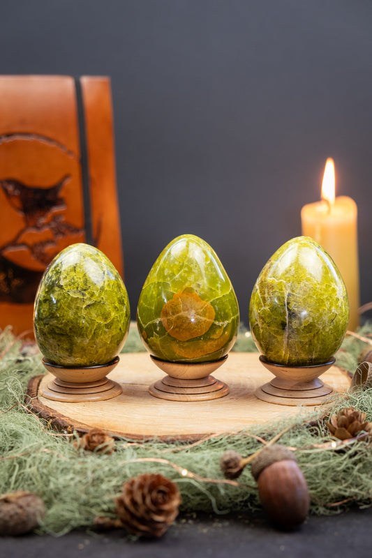 High Grade Kiwi Opal Egg, Polished Crystal Egg, Healing Stone for Calm, Clarity and Emotional Balance