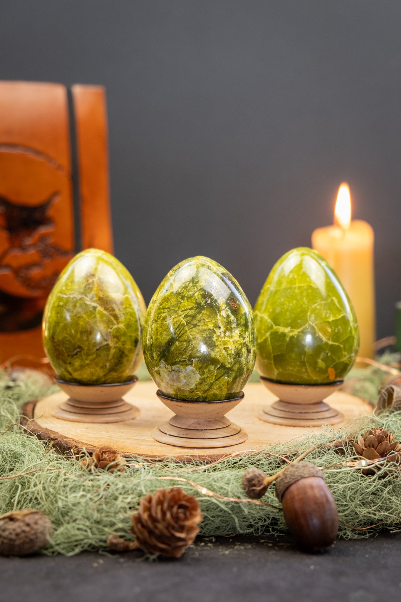 High Grade Kiwi Opal Egg, Polished Crystal Egg, Healing Stone for Calm, Clarity and Emotional Balance