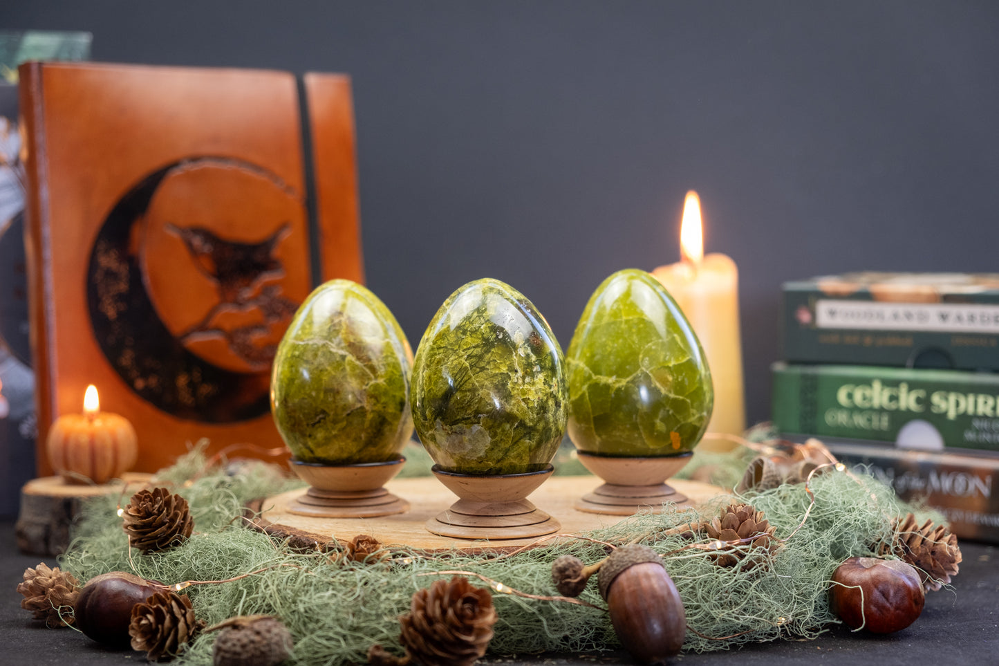 High Grade Kiwi Opal Egg, Polished Crystal Egg, Healing Stone for Calm, Clarity and Emotional Balance