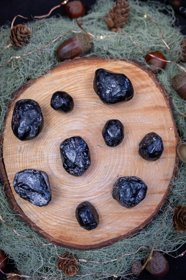 High Grade Apache Tear Stone Polished Gem for Protection Comfort Grounding Grief Support Volcanic Obsidian Energy Ally