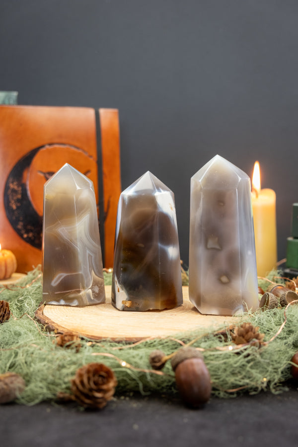 Orca Agate Point Crystal, High Grade Orca Stone, Deep Healing Gem, Intuitively Chosen for Emotional Release and Inner Strength