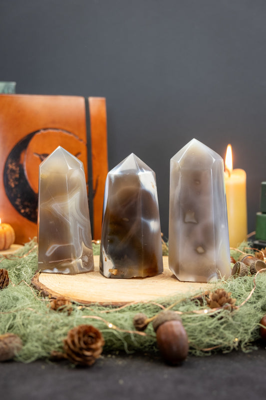 Orca Agate Point Crystal, High Grade Orca Stone, Deep Healing Gem, Intuitively Chosen for Emotional Release and Inner Strength