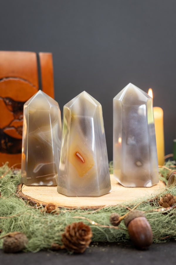 Orca Agate Point Crystal, High Grade Orca Stone, Deep Healing Gem, Intuitively Chosen for Emotional Release and Inner Strength