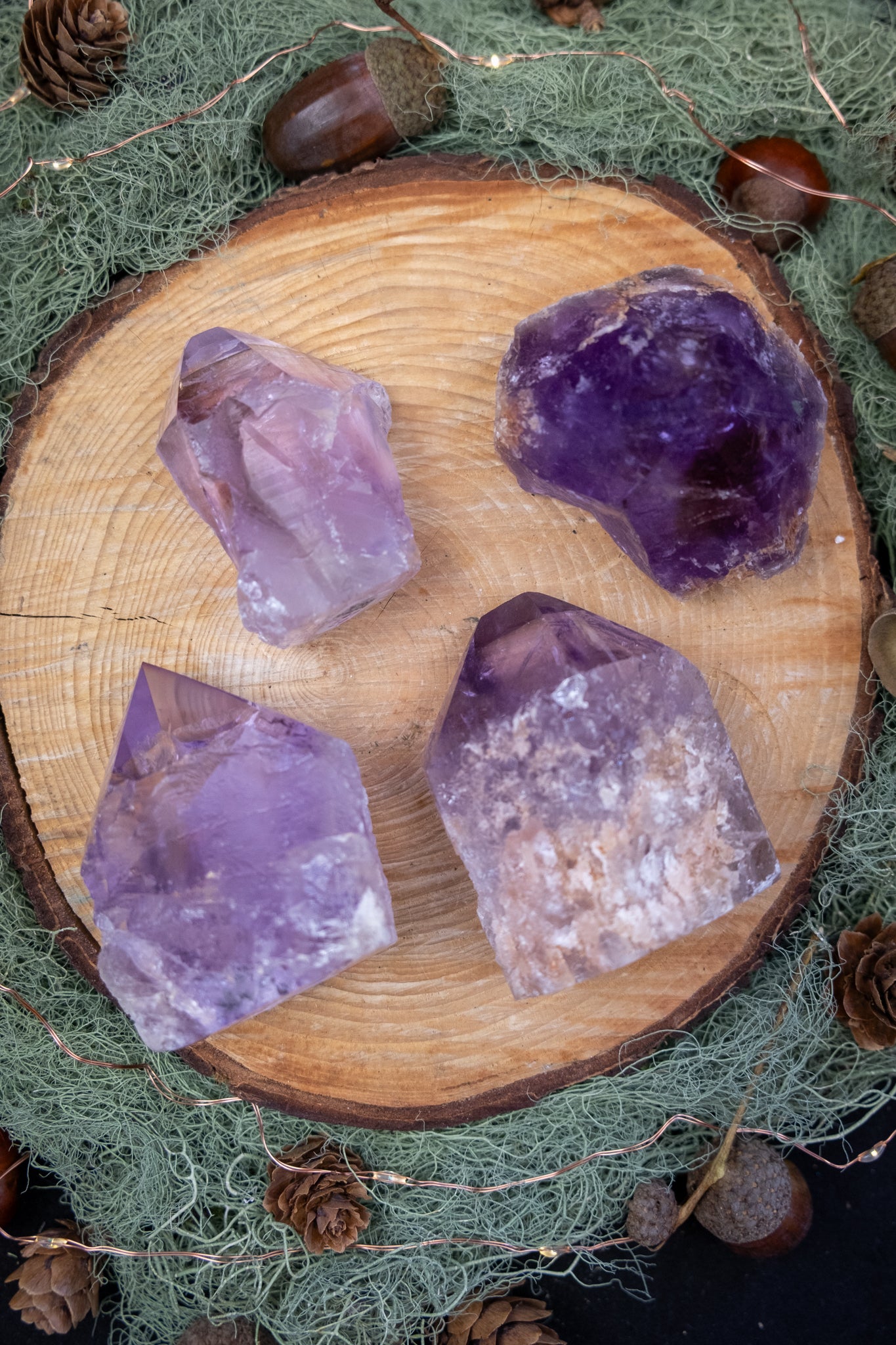 Amethyst Point, Part Polished Part Raw, Natural Inclusions, Phantom and Ametrine Variations, Intuitively Chosen