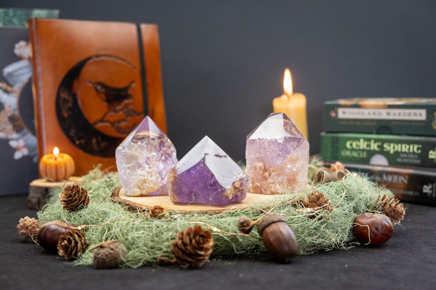 Amethyst Point, Part Polished Part Raw, Natural Inclusions, Phantom and Ametrine Variations, Intuitively Chosen