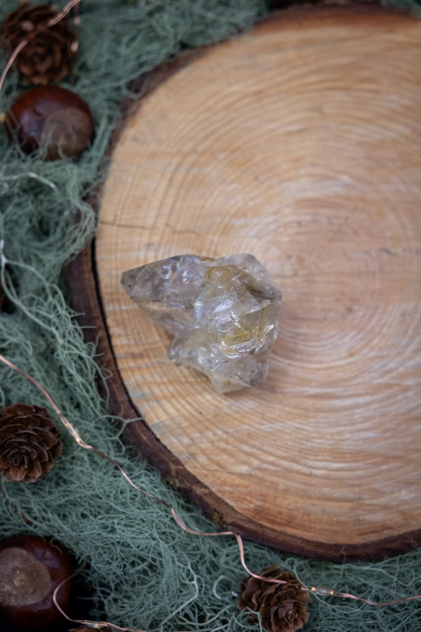High Grade Herkimer Diamond Mini Cluster Crystal, Exceptional Clarity Gem Stone with Rainbows and High Vibration Energy