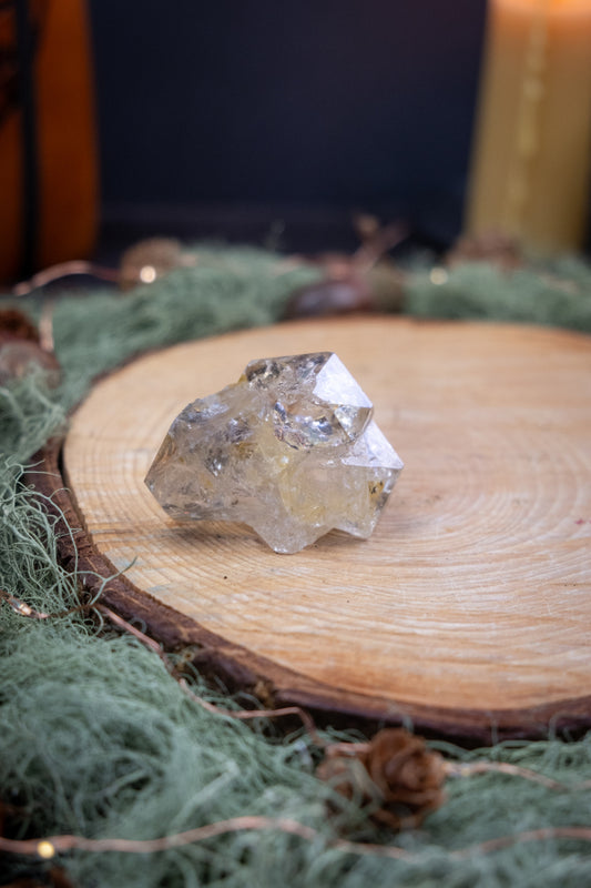 High Grade Herkimer Diamond Mini Cluster Crystal, Exceptional Clarity Gem Stone with Rainbows and High Vibration Energy