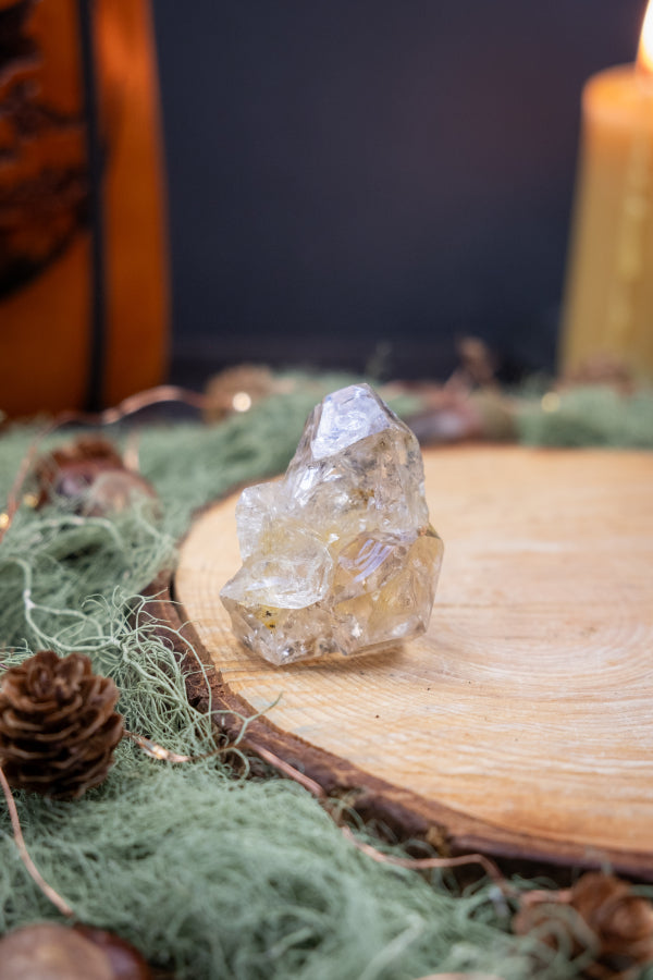 High Grade Herkimer Diamond Mini Cluster Crystal, Exceptional Clarity Gem Stone with Rainbows and High Vibration Energy