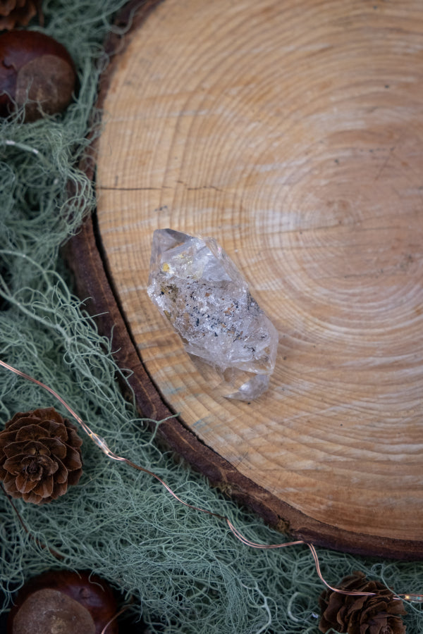 High Grade Herkimer Diamond Double Terminated Twin Flame Crystal, Exceptional Clarity, High Vibration, Natural Rainbows