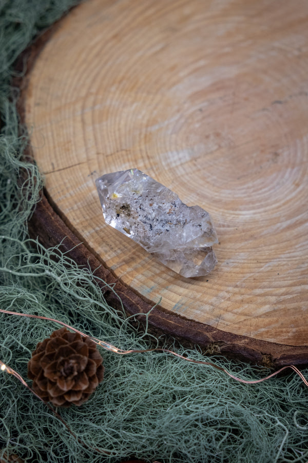 High Grade Herkimer Diamond Double Terminated Twin Flame Crystal, Exceptional Clarity, High Vibration, Natural Rainbows