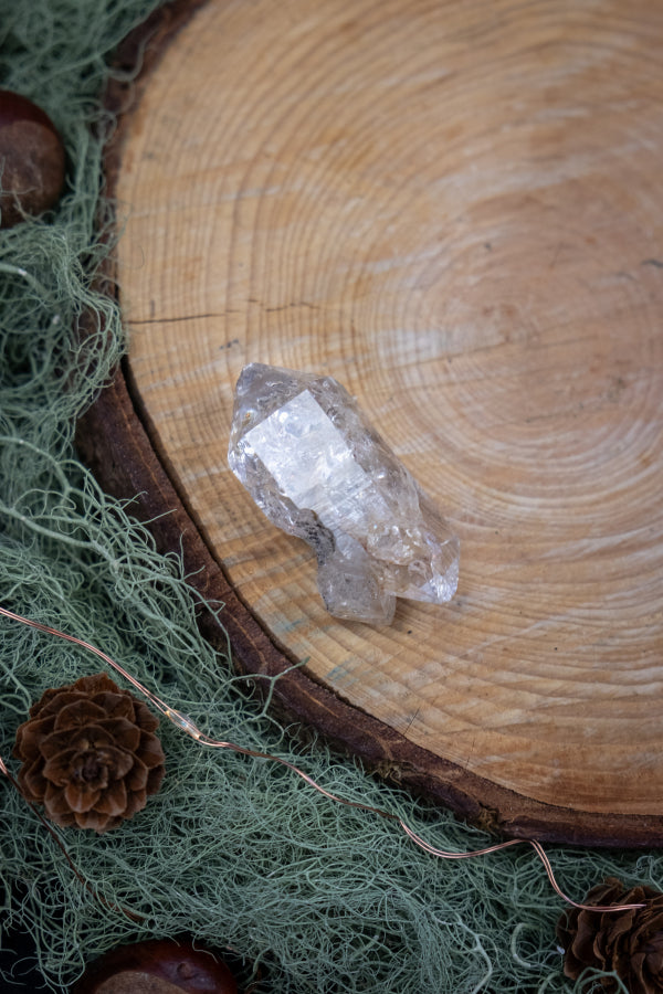 High Grade Herkimer Diamond Double Terminated Twin Flame Crystal, Exceptional Clarity, High Vibration, Natural Rainbows
