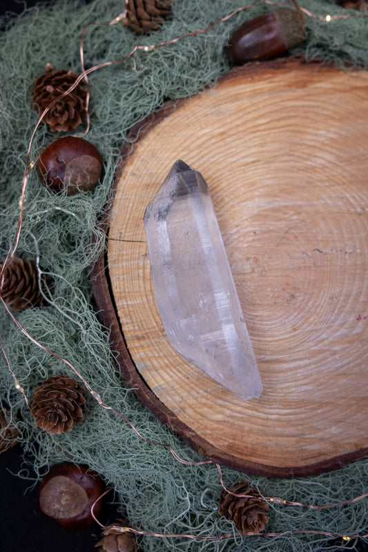 Phantom Lemurian Quartz Point, Natural Meditation Crystal Stone for Spiritual Growth and Clarity, Ethically Sourced from Brazil