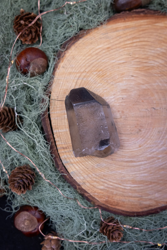 Black Phantom Lemurian Quartz, Self Healed Point, Crystal for Deep Healing and Soul Integration, Ethically Sourced from Brazil