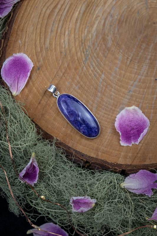 Charoite Pendant in Sterling Silver