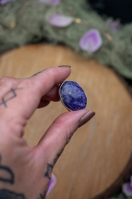 Charoite Pendant in Sterling Silver