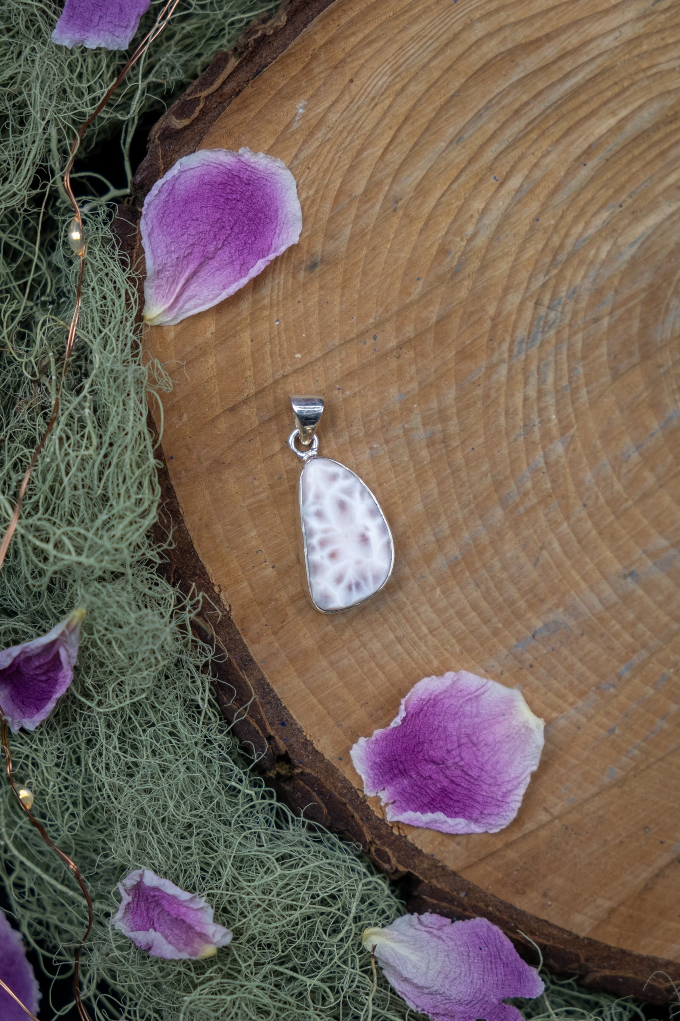 Natrolite Pendant in Sterling Silver