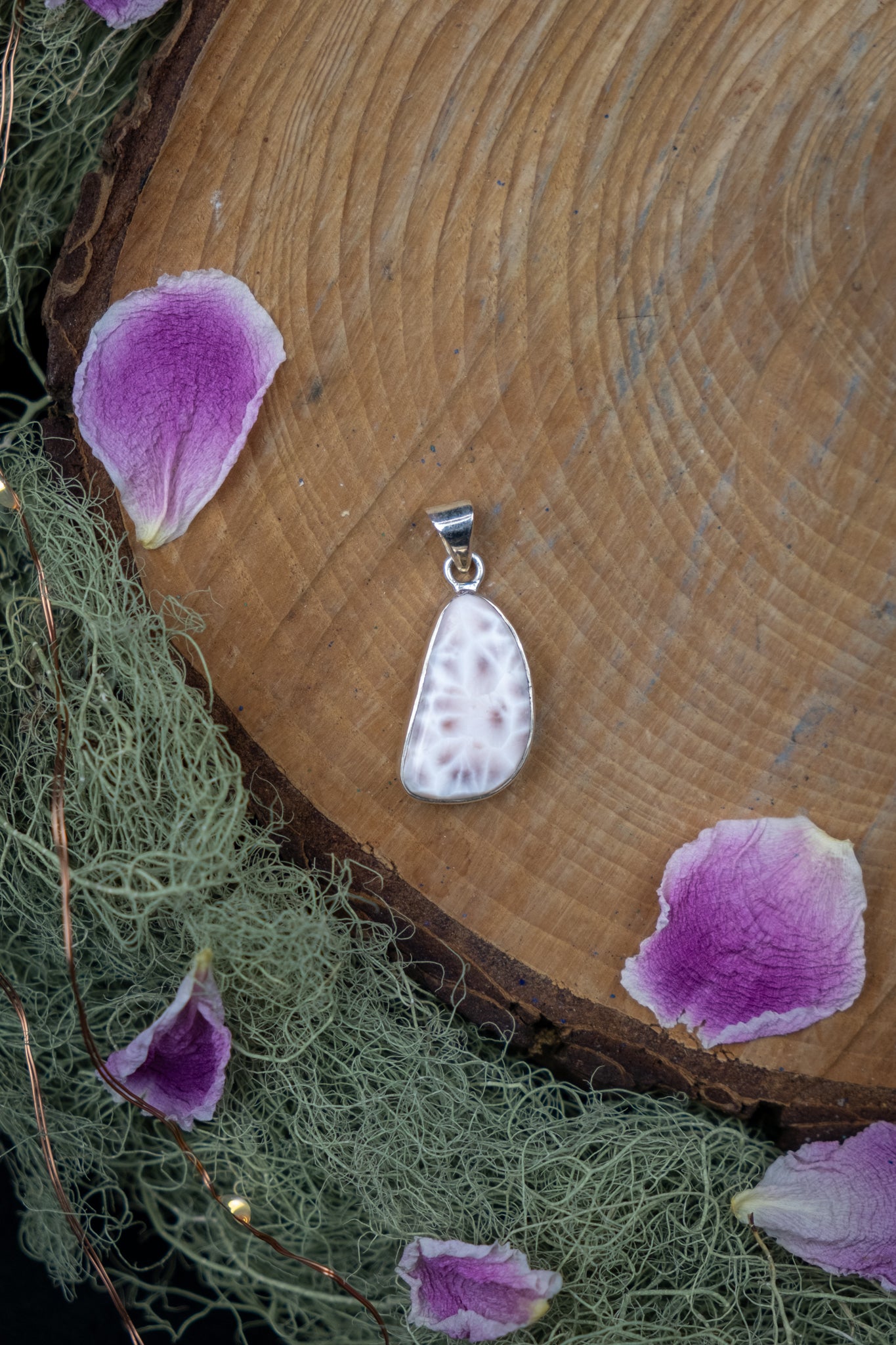 Natrolite Pendant in Sterling Silver