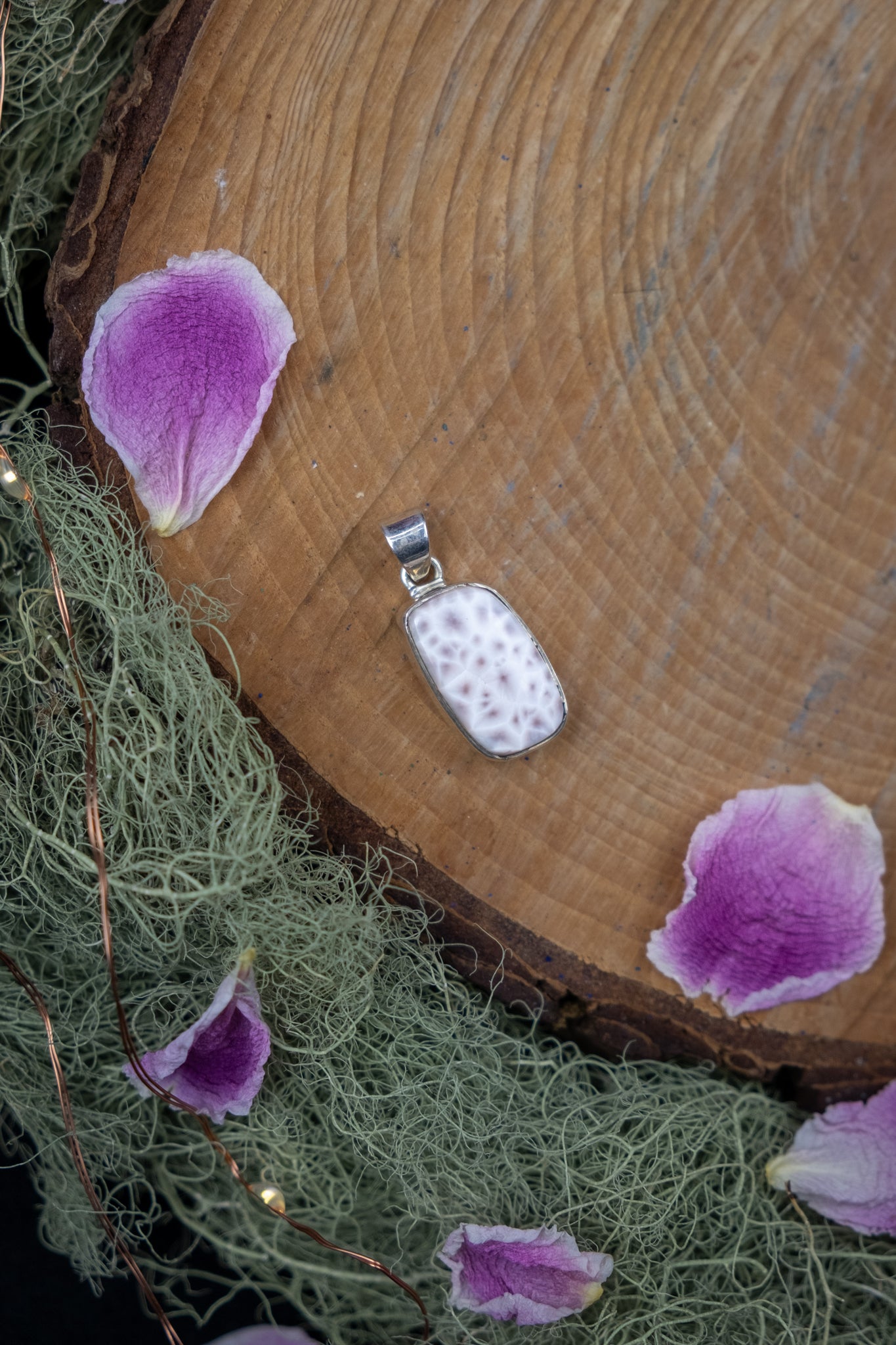 Natrolite Pendant in Sterling Silver