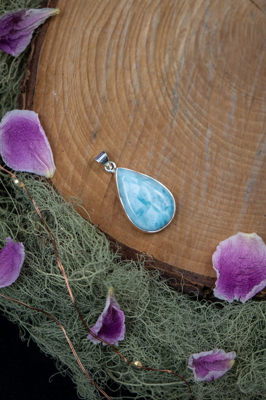 Larimar Pendant in Sterling Silver