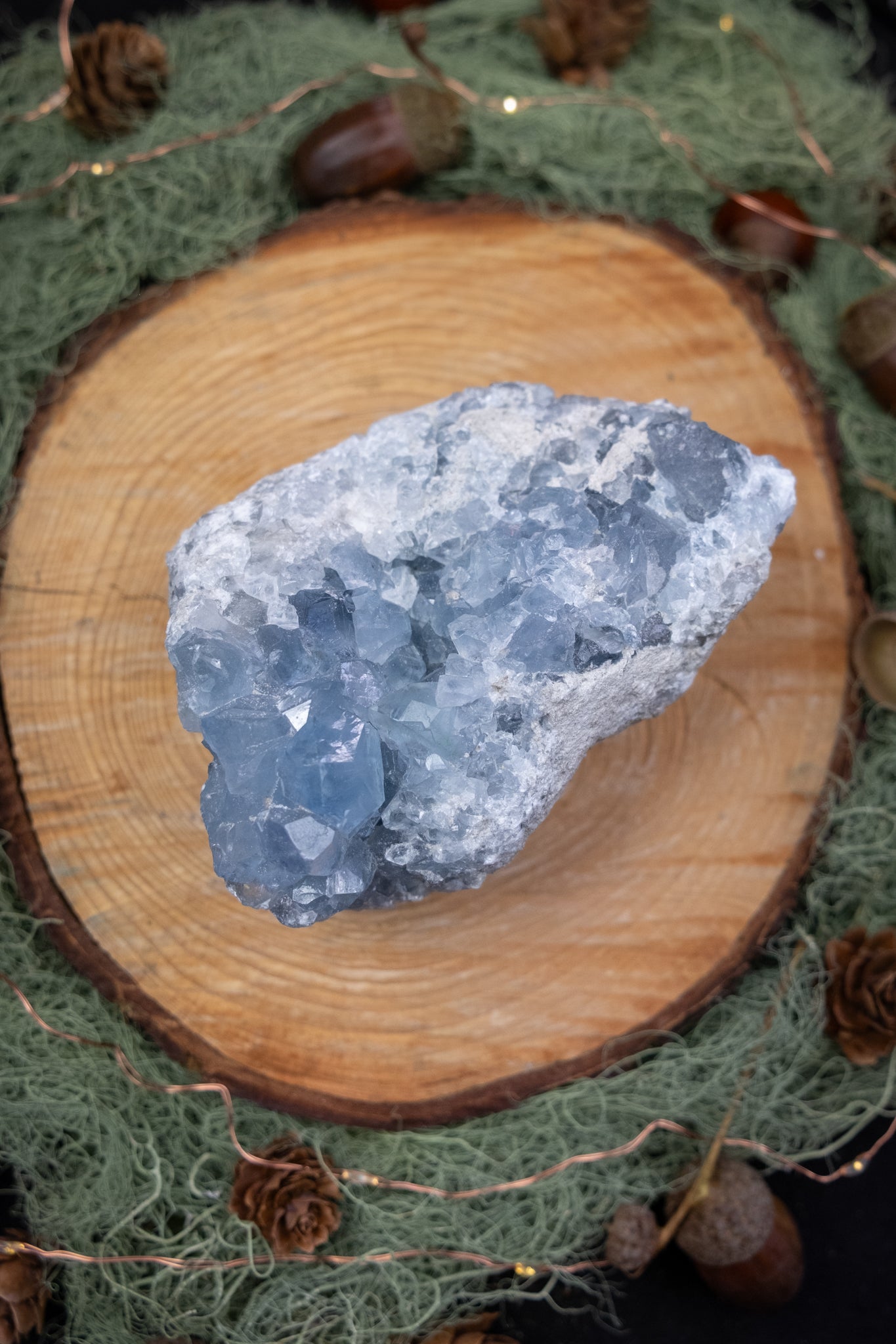 Celestite Geode Crystal, Angelic Blue Gemstone, Peace Stone for Calm Energy, Intuition and Spiritual Connection