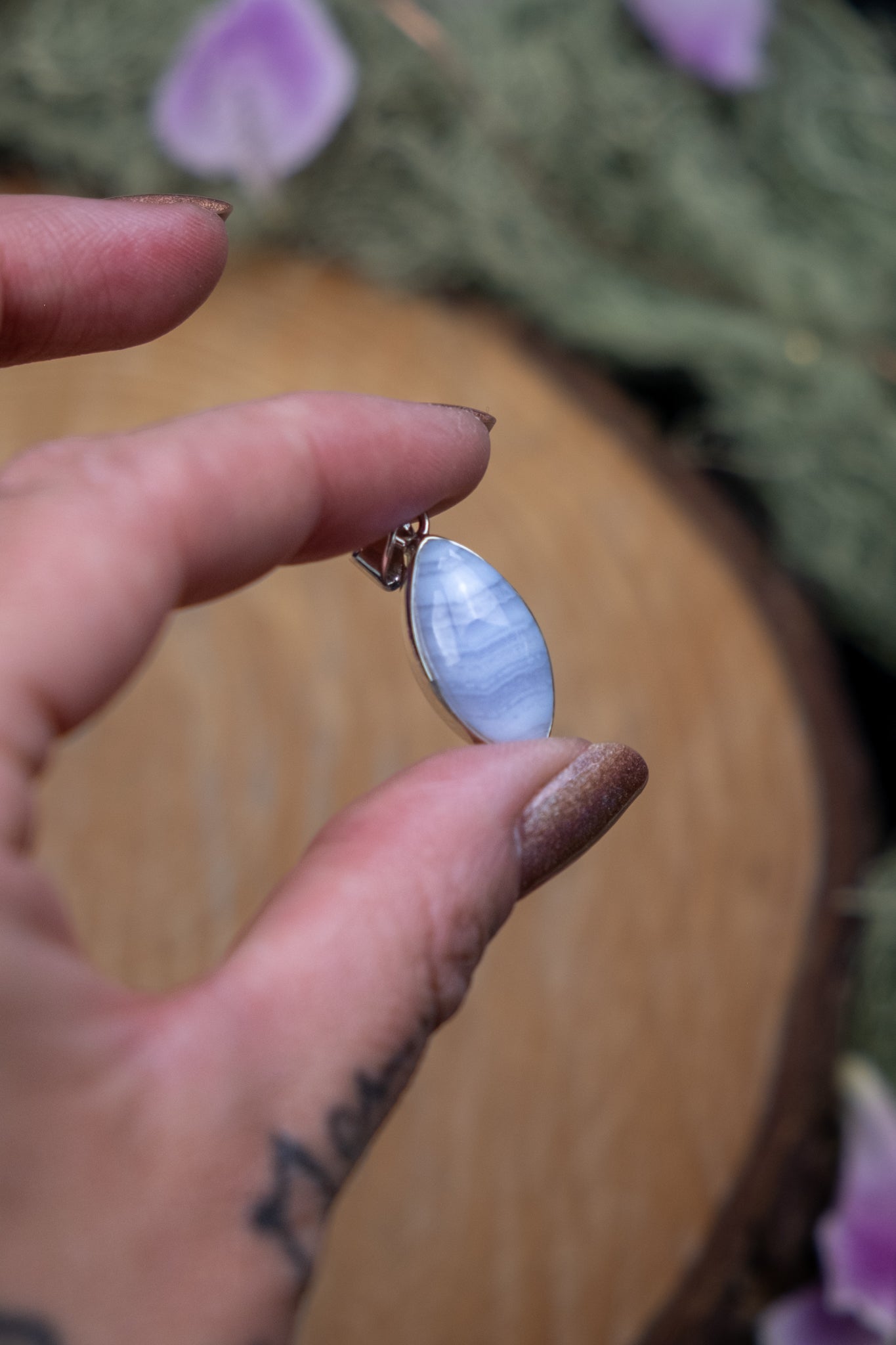Blue Lace Agate Pendant