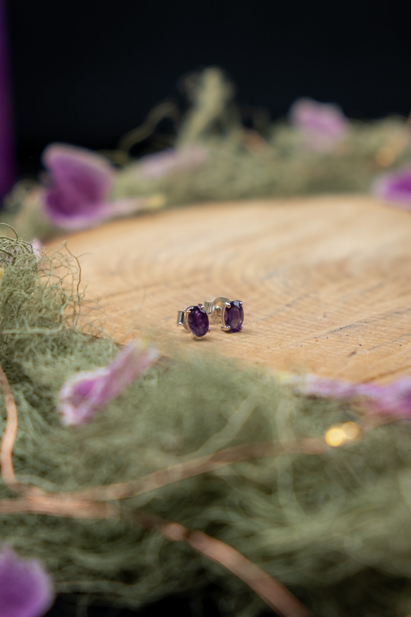 Amethyst Sterling Silver Stud Earrings