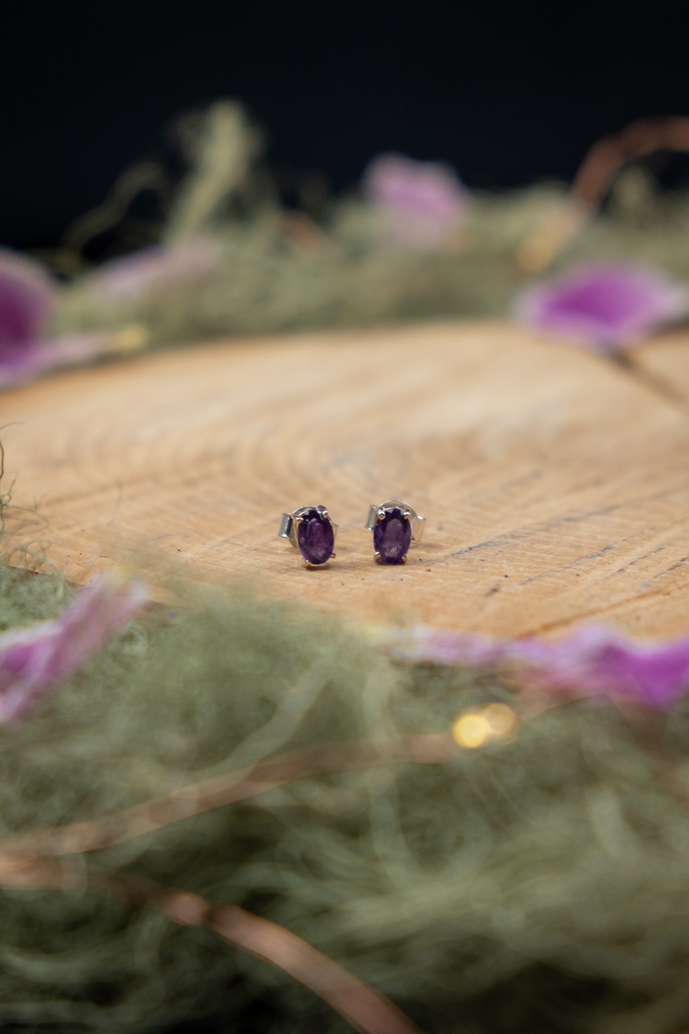 Amethyst Sterling Silver Stud Earrings