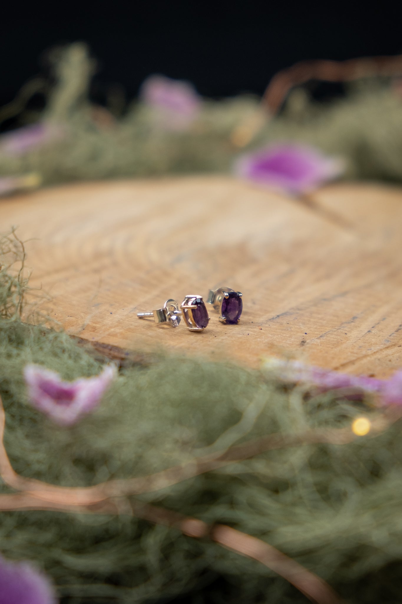 Amethyst Sterling Silver Stud Earrings