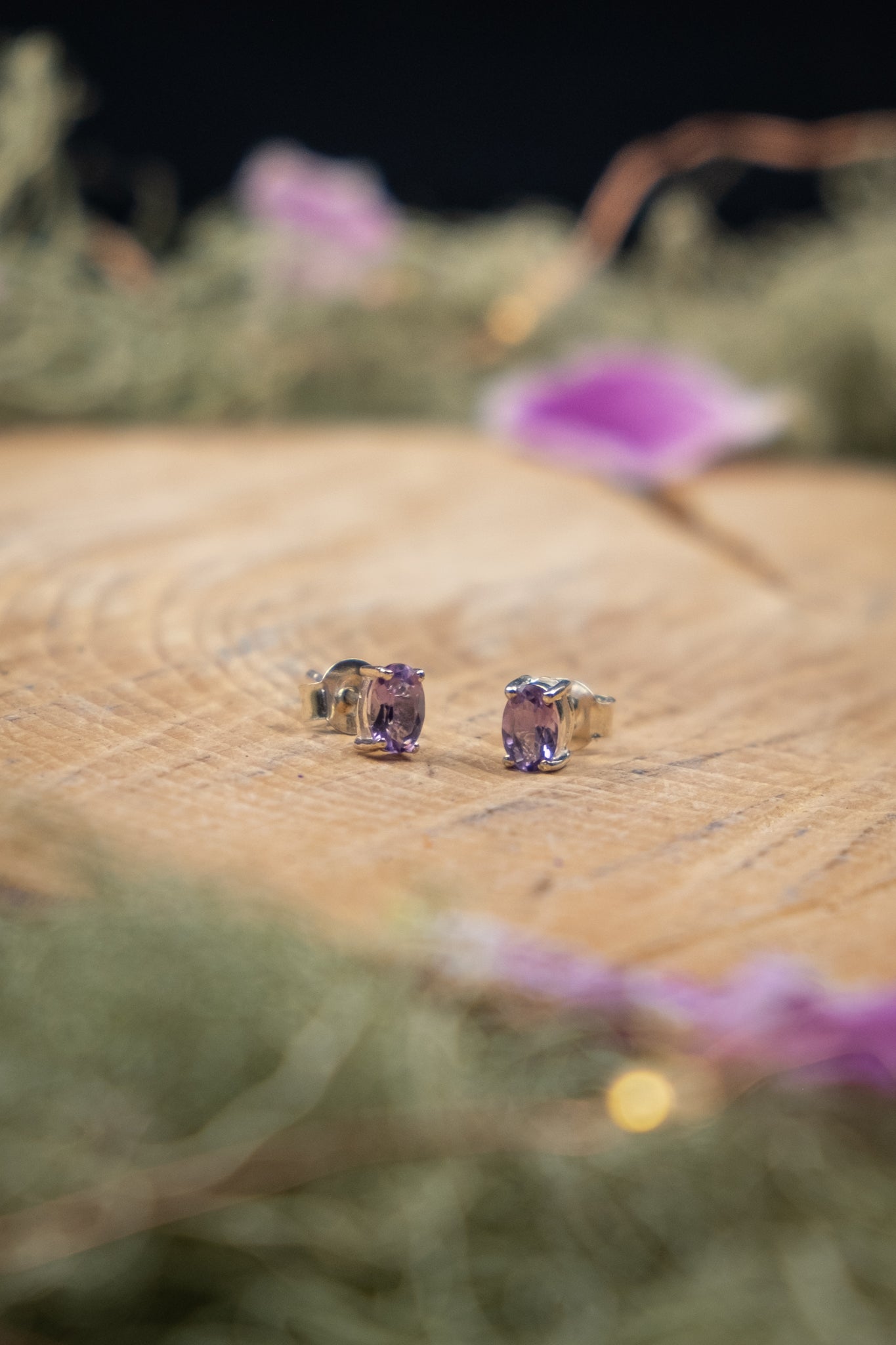 Amethyst Sterling Silver Stud Earrings