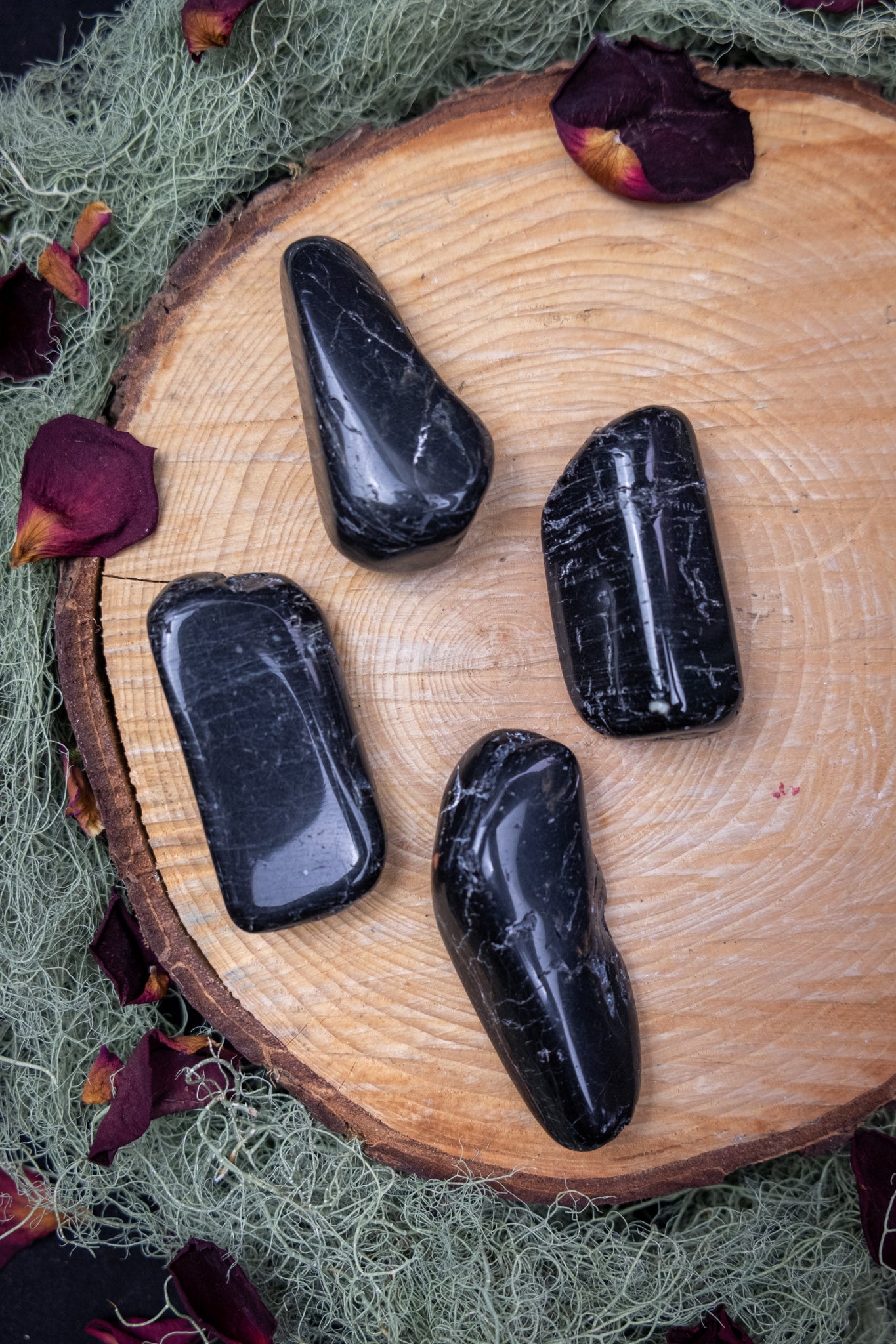 Black Tourmaline Tumble, Large Polished Black Tourmaline Stone for Protection and Grounding, Ethically Sourced from Madagascar