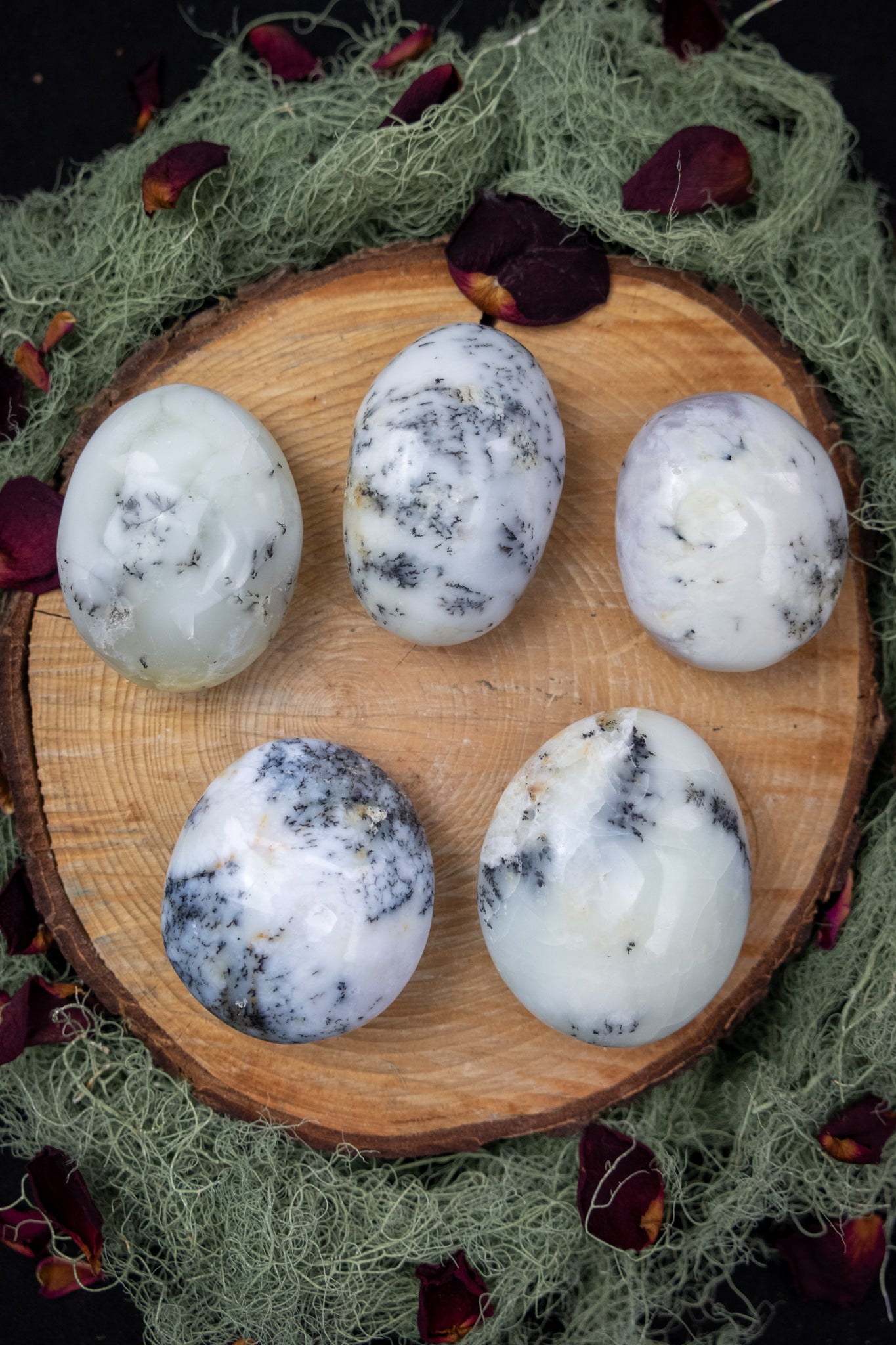 Merlinite Crystal Palms, Magical Merlinite, Dendritic Opal, Clairvoyance crystals, Crystal of magic.