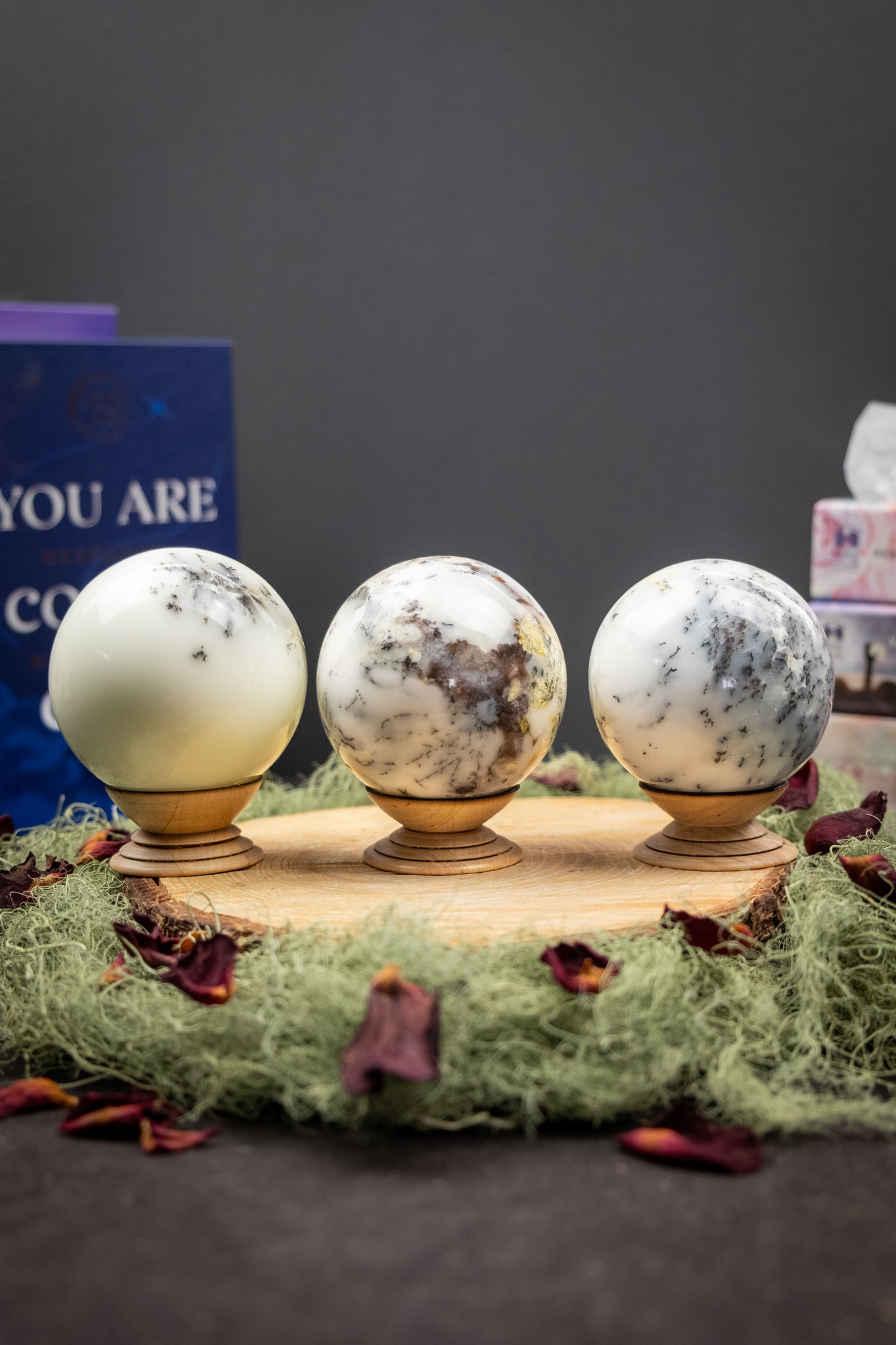 Merlinite Sphere, Mystic Dendritic Opal, Powerful Shamanic Vision Stone, Spiritual Transformation, Intuition & Shadow Work