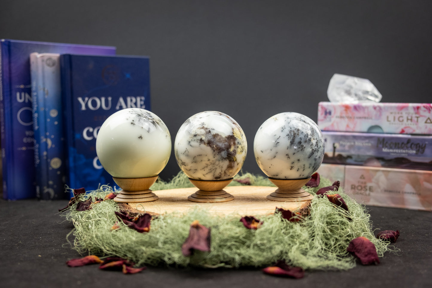 Merlinite Sphere, Mystic Dendritic Opal, Powerful Shamanic Vision Stone, Spiritual Transformation, Intuition & Shadow Work