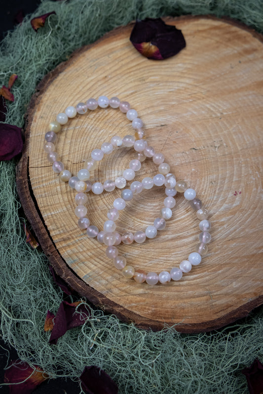 Flower Agate Children’s Bracelet 6mm Beads, Nurturing Crystal for Confidence, Calm and Growth