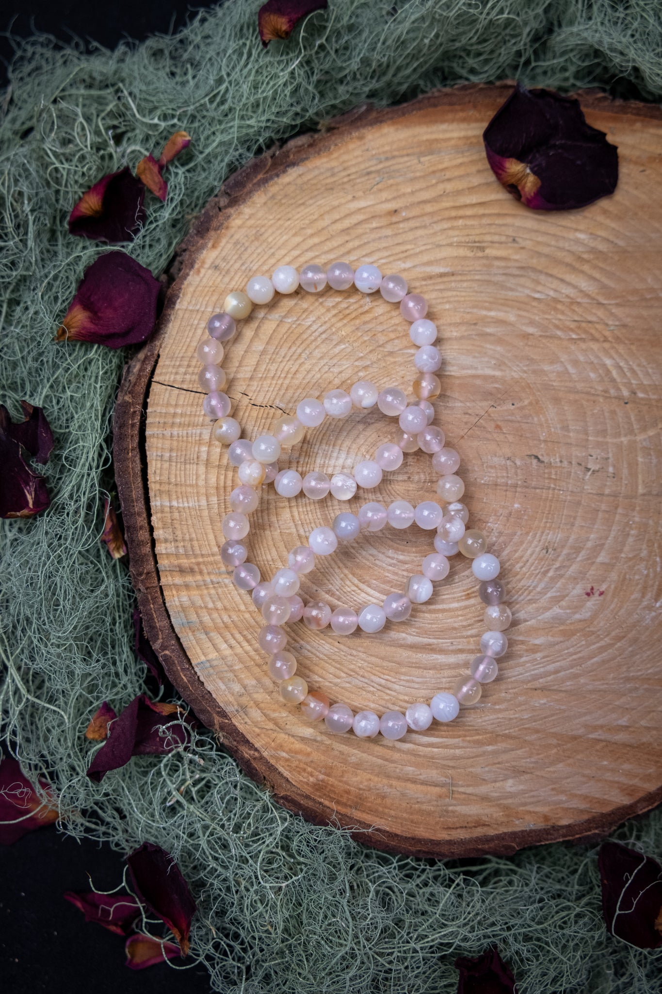 Flower Agate Children’s Bracelet 6mm Beads, Nurturing Crystal for Confidence, Calm and Growth