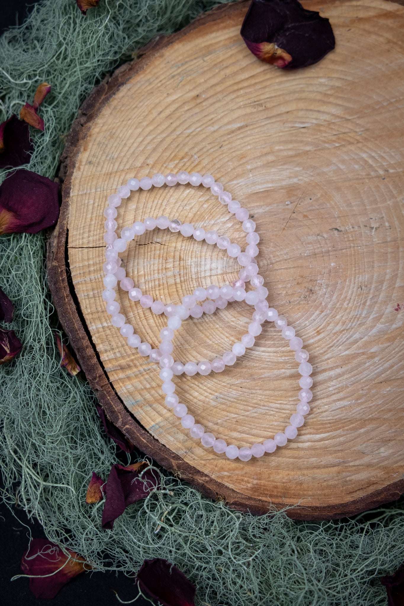 Childs Rose Quartz Bracelet, Faceted 4mm Crystal Bead, Gentle Love Gemstone for Emotional Healing and Calming Energy